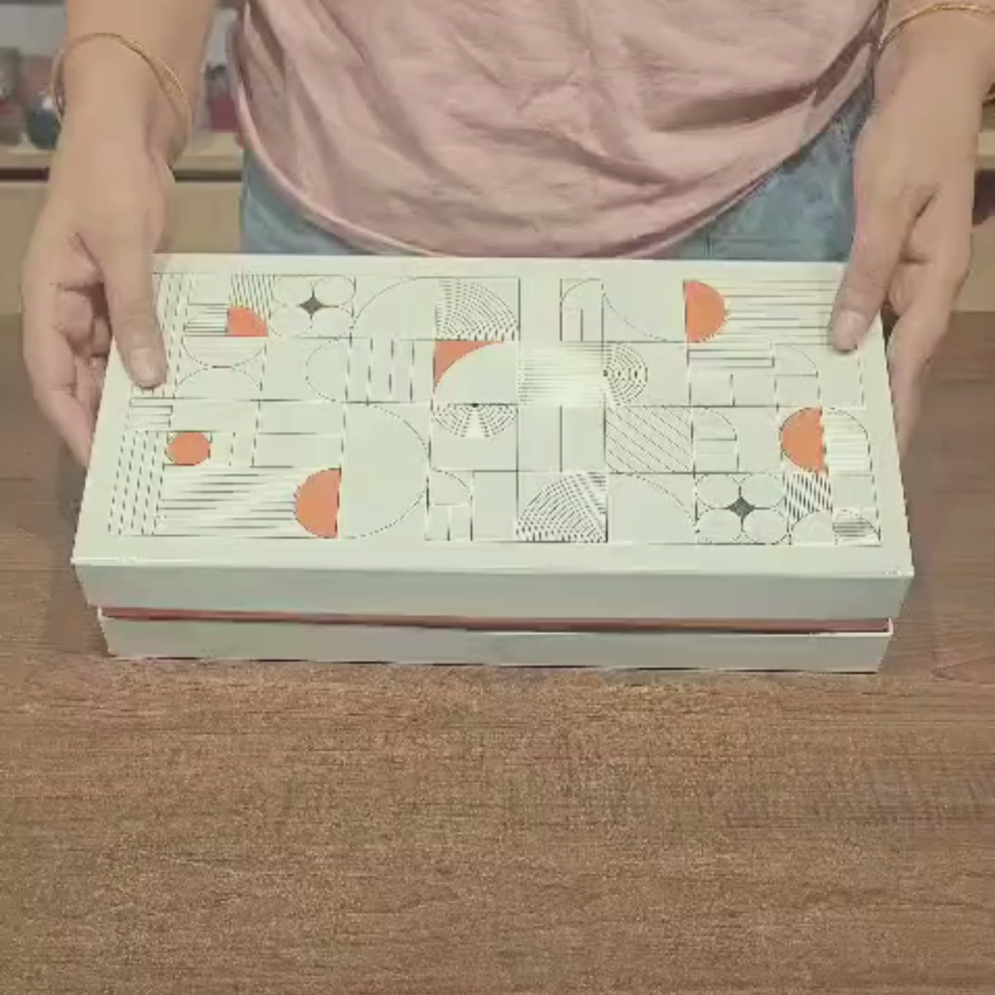 Premium Chocolate & Dry Fruit Hamper Gift Box with Glass Jars | Modern Geometric Design with Gold Embossed Lid | Pack of 1