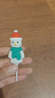 Snowman with Green Scarf Cake Topper | Christmas Miniature Figurines | Christmas Decor | Pack of 10