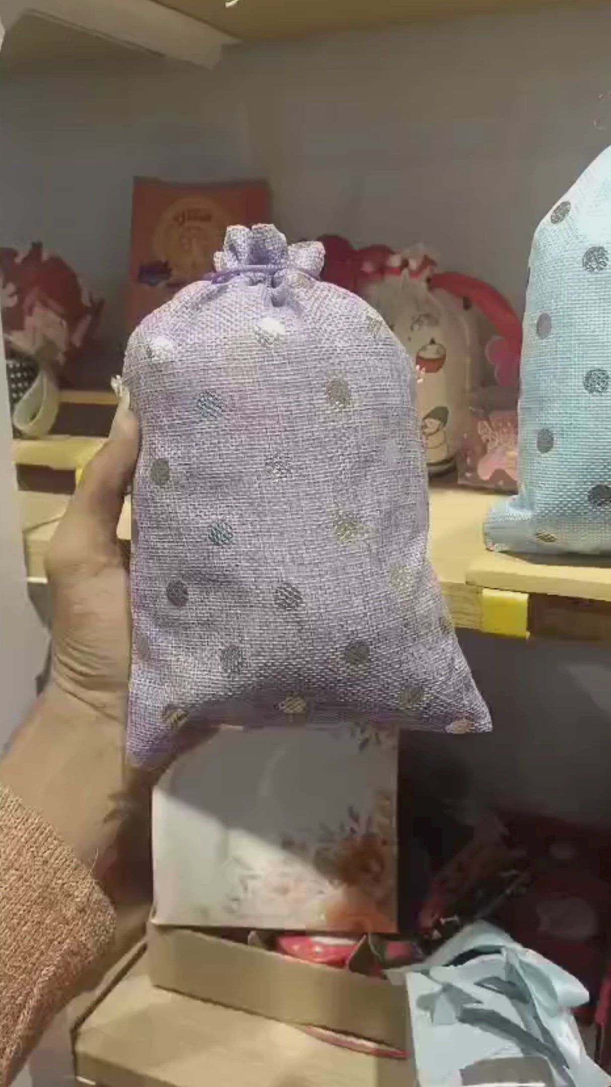 Jute With Silver Dots Premium Colour Jute Potli Bags | Pack Of 10