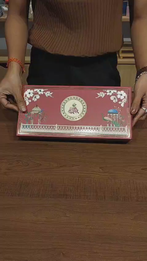 Red Peacock 2 Brownie and 9 cavity Slider Hamper Box| 1 Piece