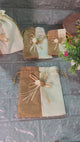 15x20cm| Brown & Cream Jute Potli Bag with Floral Accent | Traditional Potli Bag | Wedding Favor Bag | Jewelry Pouch | Floral Accent Gift Bag | Pack of 10