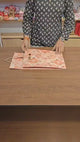 10x10x4 Inch | Peach Floral Print Collapsible Hamper Box with Rope Handle | Pack of 1