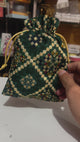 13x18 CM Bandhini Potli Bag Return Gifts For Ladies | Green Colour | Pack Of 10