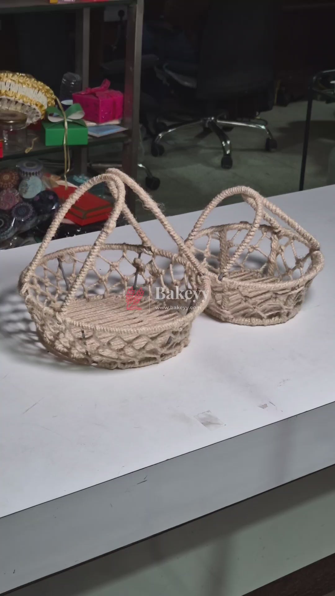 Decorative Jute Metal Hamper Basket For Gifting | Handcrafted Round  Basket – Stylish & Functional Storage