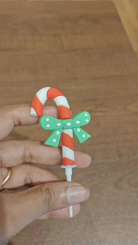 Candy Cane Cake Topper | Christmas Miniature Figurines | Christmas Decor | Pack of 10