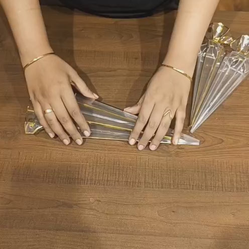 Transparent Long Cone PVC Goodie Box | Clear Chocolate packaging | Pack of 10