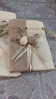 9x13cm| Natural & Cream Jute Potli Bag with Floral Accent | Traditional Potli Bag | Wedding Favor Bag | Jewelry Pouch | Floral Accent Gift Bag | Pack of 10