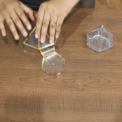 Transparent Diamond Shape PVC Goodie Box | Premium Gift & Favor Packaging | Pack of 10