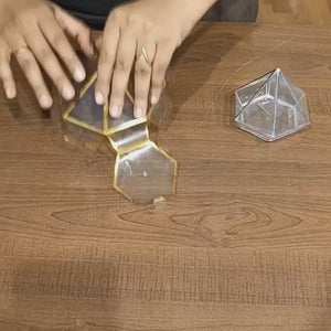 Transparent Diamond Shape PVC Goodie Box | Premium Gift & Favor Packaging | Pack of 10