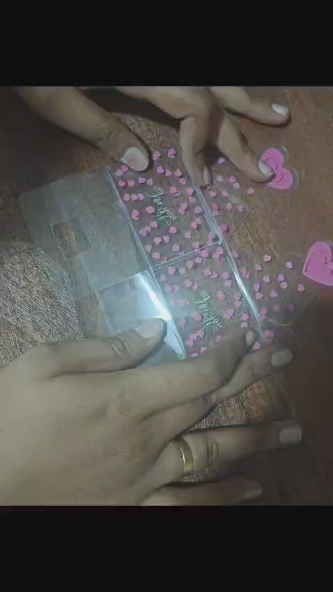 Valentine Theme Transparent Gift Boxes | Heart Print Decorative Favor & Hamper Boxes | Multiple Designs Available | Pack of 10