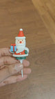 Santa Claus with Blue Gift Cake Topper | Christmas Miniature Figurines | Christmas Decor | Pack of 10