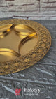 16 inch |Luxurious Gold-Plated Round Serving Tray with 6-Part Sections | Gold-Plated Round Metal Dry Fruit Tray