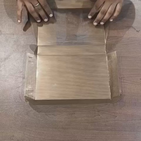 Transparent PVC Sweet Goodie Box with Gold Stripes | PVC Box | Pack of 10