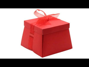 Glitter Gift Box with Ribbon | Trapezoid Premium Favor Box | 3 Colors Available | Pack of 10