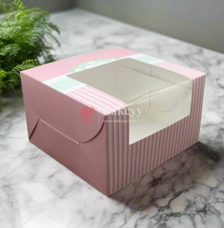 8x8x5 inch Printed Cake Box With Window | Birthday Cake boxes | Pack Of 50 | - Bakeyy.com - India - 8x8x5 inch Printed Cake Box With Window | Birthday Cake boxes | Pack Of 50 | - Default Title