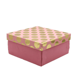 Printed Pink and Gold Hamper Gift Box | 7x7x4 Inch - Bakeyy.com - India - Printed Pink and Gold Hamper Gift Box | 7x7x4 Inch - Default Title