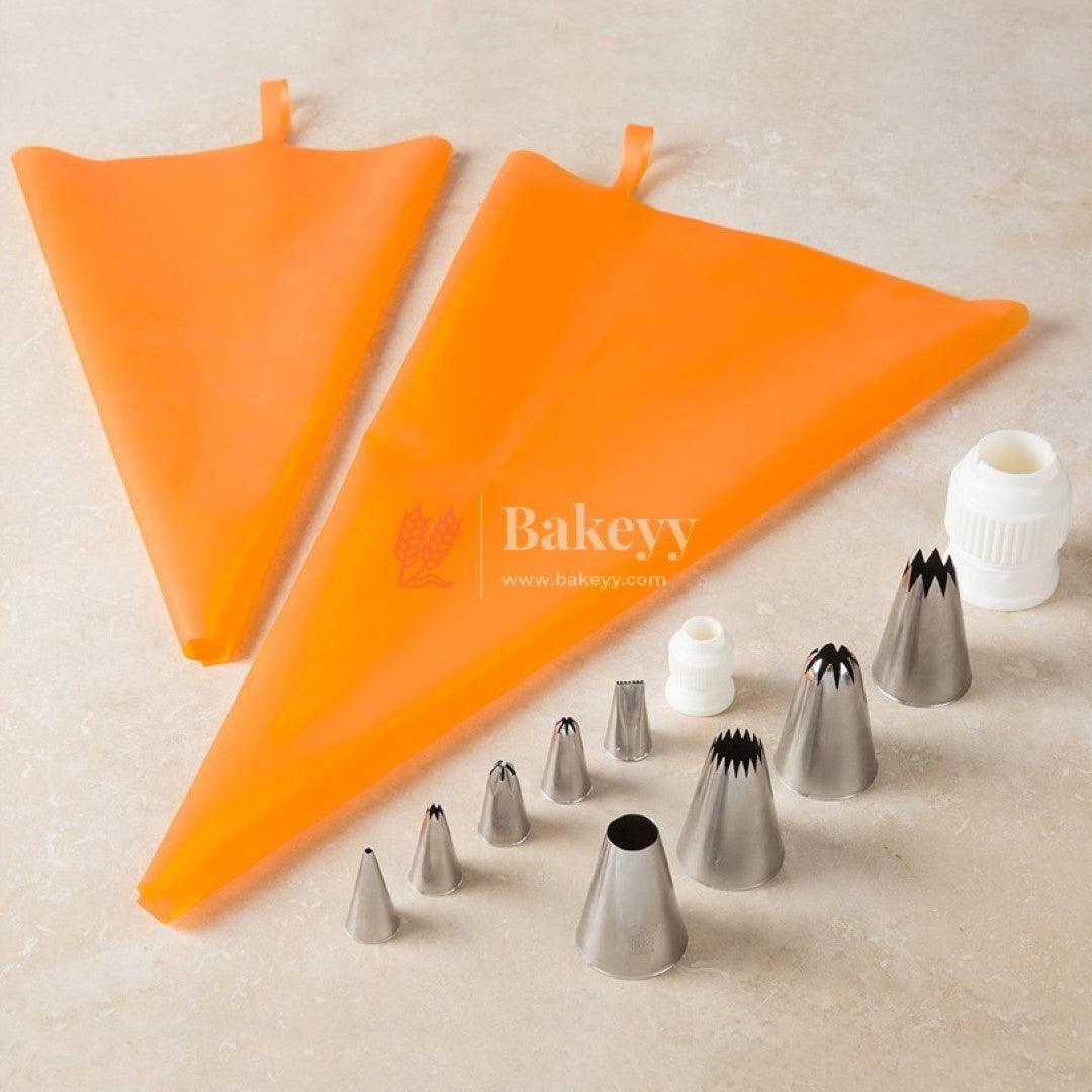 Professional Reusable Silicone Icing/Piping Bag for Cake/Pastry/Cupcake Decorating - Bakeyy.com - India - Professional Reusable Silicone Icing/Piping Bag for Cake/Pastry/Cupcake Decorating - Small (17x30 cm )