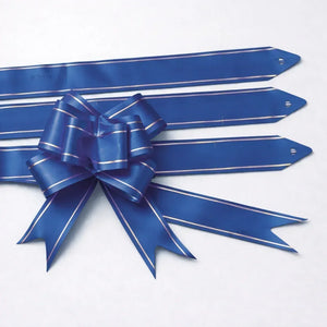 18 cm Pull Up Gift Ribbon Bow | Easy Self-Tie Decorative Ribbon for Gift Wrapping & Hampers | Multiple Colours Available | Pack of 10 - Bakeyy.com - India - 18 cm Pull Up Gift Ribbon Bow | Easy Self-Tie Decorative Ribbon for Gift Wrapping & Hampers | Multiple Colours Available | Pack of 10 - Navy Blue 12.00