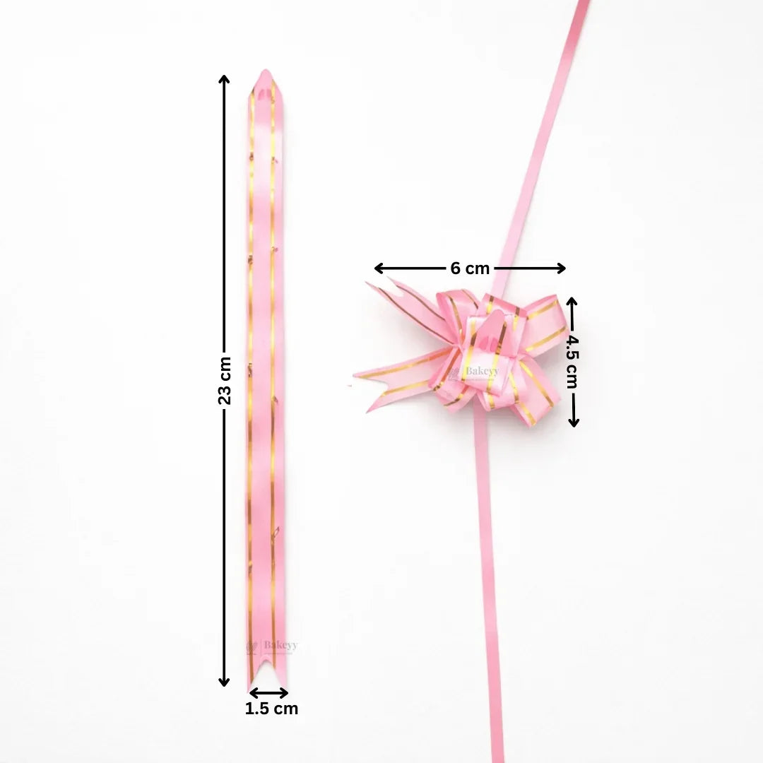 23 cm Pull Up Gift Ribbon Bow | Easy Self-Tie Decorative Ribbon for Gift Wrapping & Hampers | Multiple Colours Available | Pack of 10