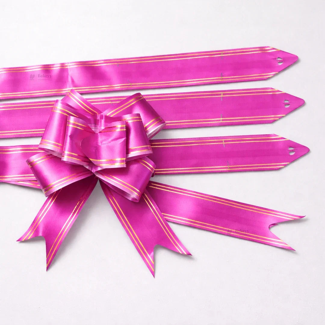 65 cm Pull Up Gift Ribbon Bow | Easy Self-Tie Decorative Ribbon for Gift Wrapping & Hampers | Multiple Colours Available | Pack of 10