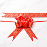 65 cm Printed Pattern Pull Up Gift Ribbon Bow | Easy Self-Tie Decorative Ribbon for Gift Wrapping & Hampers | Multiple Designs Available | Pack of 10
