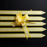 65 cm Printed Pattern Pull Up Gift Ribbon Bow | Easy Self-Tie Decorative Ribbon for Gift Wrapping & Hampers | Multiple Designs Available | Pack of 10