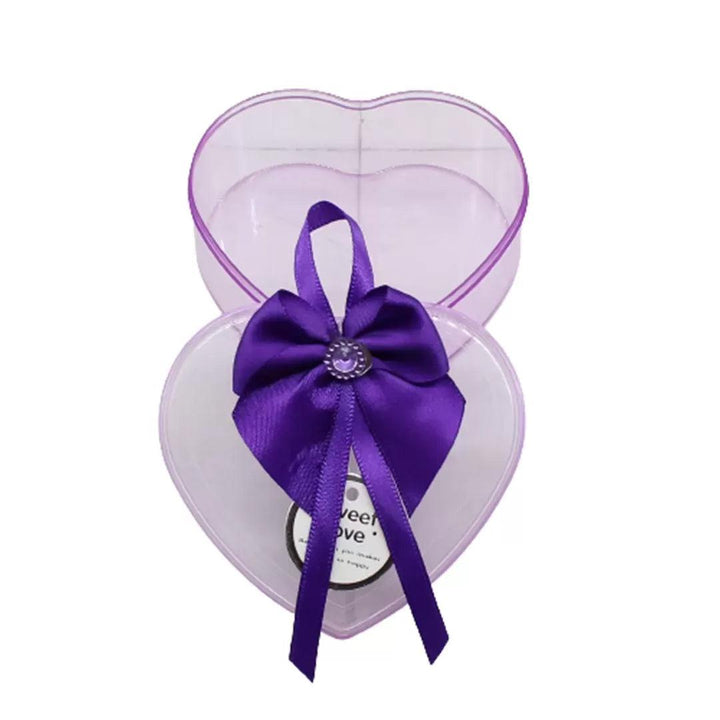 Purple Heart Empty Decorative Acrylic Box | Gift Box | Chocolate Box | Sweet Box | Jewellery Box | Plastic Box | Pack of 10 - Bakeyy.com