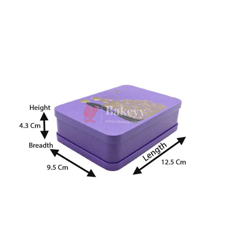 Purple Rectangle Empty Decorative Tin Box | Gift Box | Chocolate Box | Sweet Box | Jewellery Box | Luxury Box | Pack of 8 - Bakeyy.com - India - Purple Rectangle Empty Decorative Tin Box | Gift Box | Chocolate Box | Sweet Box | Jewellery Box | Luxury Box | Pack of 8 - Pack of 8