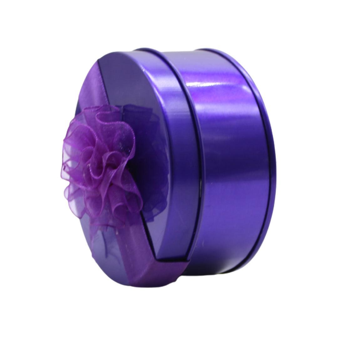 Purple Small Round Empty Decorative Tin Box | Gift Box | Chocolate Box | Sweet Box | Jewellery Box | Luxury Box - Bakeyy.com - India - Purple Small Round Empty Decorative Tin Box | Gift Box | Chocolate Box | Sweet Box | Jewellery Box | Luxury Box - Default Title