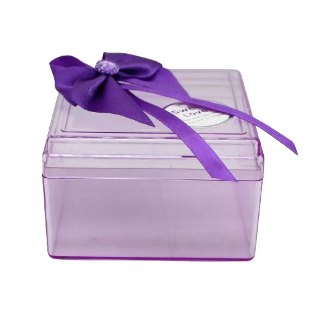 Purple Square Empty Decorative Acrylic Box | Gift Box | Chocolate Box | Sweet Box | Jewellery Box | Plastic Box | Pack of 12 - Bakeyy.com - India - Purple Square Empty Decorative Acrylic Box | Gift Box | Chocolate Box | Sweet Box | Jewellery Box | Plastic Box | Pack of 12 - Default Title