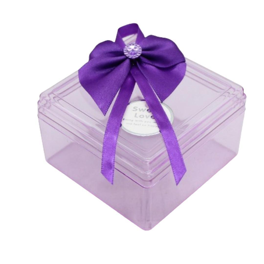 Purple Square Empty Decorative Acrylic Box | Gift Box | Chocolate Box | Sweet Box | Jewellery Box | Plastic Box | Pack of 12 - Bakeyy.com - India - Purple Square Empty Decorative Acrylic Box | Gift Box | Chocolate Box | Sweet Box | Jewellery Box | Plastic Box | Pack of 12 - Default Title