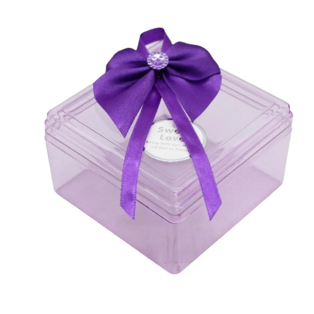 Purple Square Empty Decorative Acrylic Box | Gift Box | Chocolate Box | Sweet Box | Jewellery Box | Plastic Box | Pack of 12 - Bakeyy.com - India - Purple Square Empty Decorative Acrylic Box | Gift Box | Chocolate Box | Sweet Box | Jewellery Box | Plastic Box | Pack of 12 - Default Title