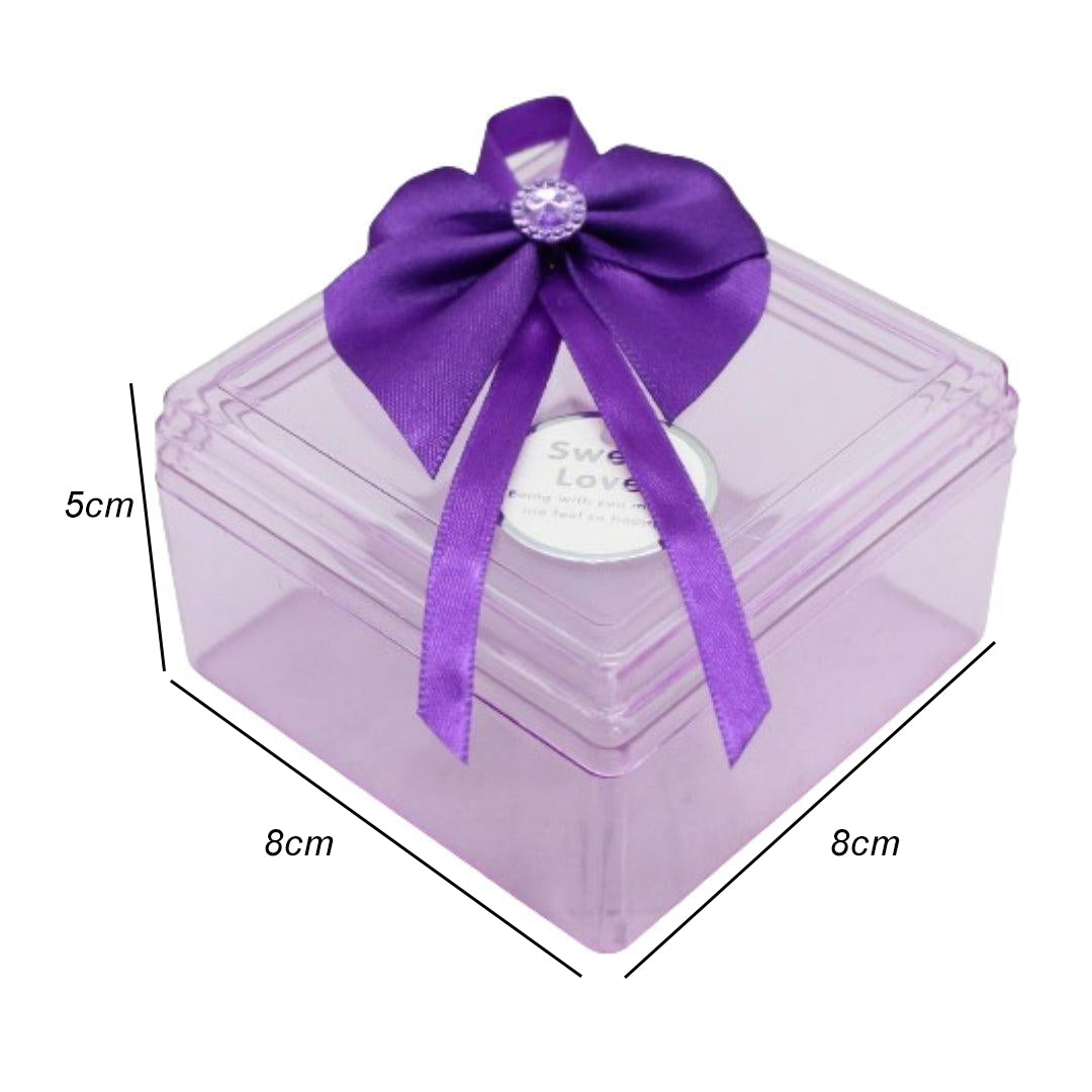 Red Square Empty Decorative Acrylic Box | Gift Box | Chocolate Box | Sweet Box | Jewellery Box | Plastic Box | Pack of 12