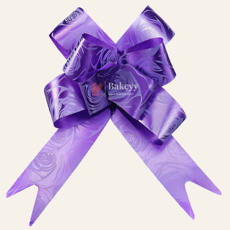 Printed Purple | Pull up Ribbon Mixed Designs | Pack of 10 - Bakeyy.com - India - Printed Purple | Pull up Ribbon Mixed Designs | Pack of 10 - 18.5cm
