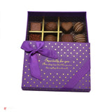 6 Cavity Hard Chocolate Box With Gift Option | Purple Colour