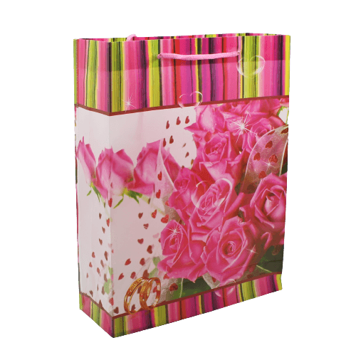 Pvc Bag Printed Rose Pink Flowers | Pack of 10 - Bakeyy.com - India - Pvc Bag Printed Rose Pink Flowers | Pack of 10 - Default Title