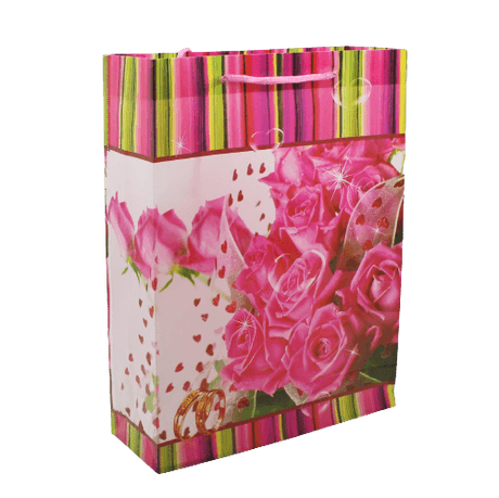 Pvc Bag Printed Rose Pink Flowers | Pack of 10 - Bakeyy.com - India - Pvc Bag Printed Rose Pink Flowers | Pack of 10 - Default Title