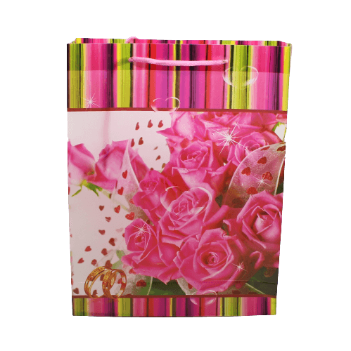 Pvc Bag Printed Rose Pink Flowers | Pack of 10 - Bakeyy.com - India - Pvc Bag Printed Rose Pink Flowers | Pack of 10 - Default Title