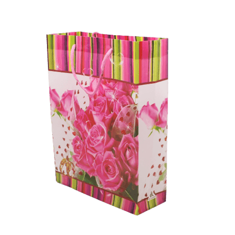 Pvc Bag Printed Rose Pink Flowers | Pack of 10 - Bakeyy.com - India - Pvc Bag Printed Rose Pink Flowers | Pack of 10 - Default Title