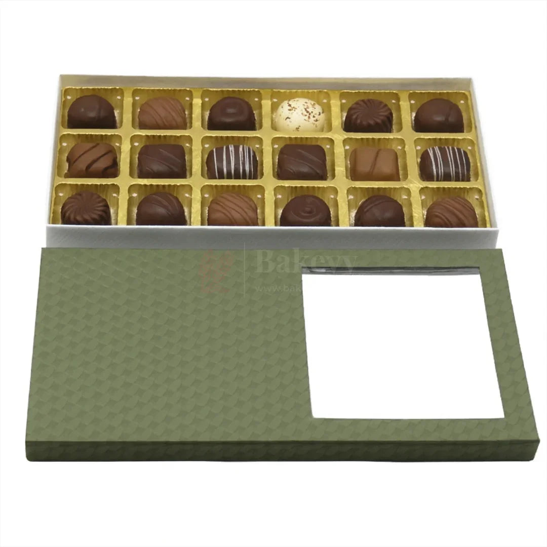 18 Cavity Hard Chocolate Box | Green Colour