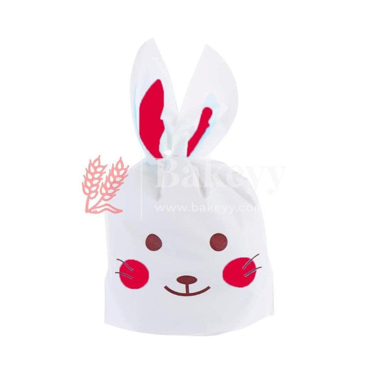 Rabbit Ear Candy Gift Bags Cute Plastic Bunny Goodie Bags Candy Bags for Kids Bunny Party Favors | Extra large | Pack of 50 - Bakeyy.com