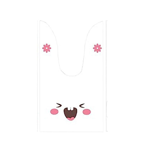 Rabbit Ear Candy Gift Bags Cute Plastic Bunny Goodie Bags Candy Bags for Kids Bunny Party Favors | Extra Small | Pack of 50 - Bakeyy.com