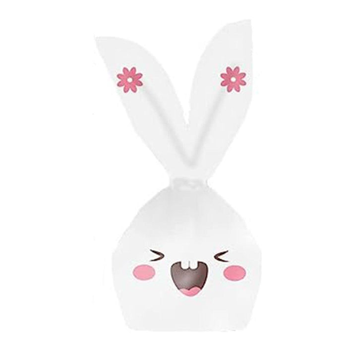 Rabbit Ear Candy Gift Bags Cute Plastic Bunny Goodie Bags Candy Bags for Kids Bunny Party Favors | Extra Small | Pack of 50 - Bakeyy.com