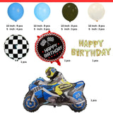 Complete racing theme decoration kit
Mix of foil and latex balloons for layered decor
Ideal for bike, car, and racing themed birthdays
Perfect for wall backdrops, cake tables, and photoshoots