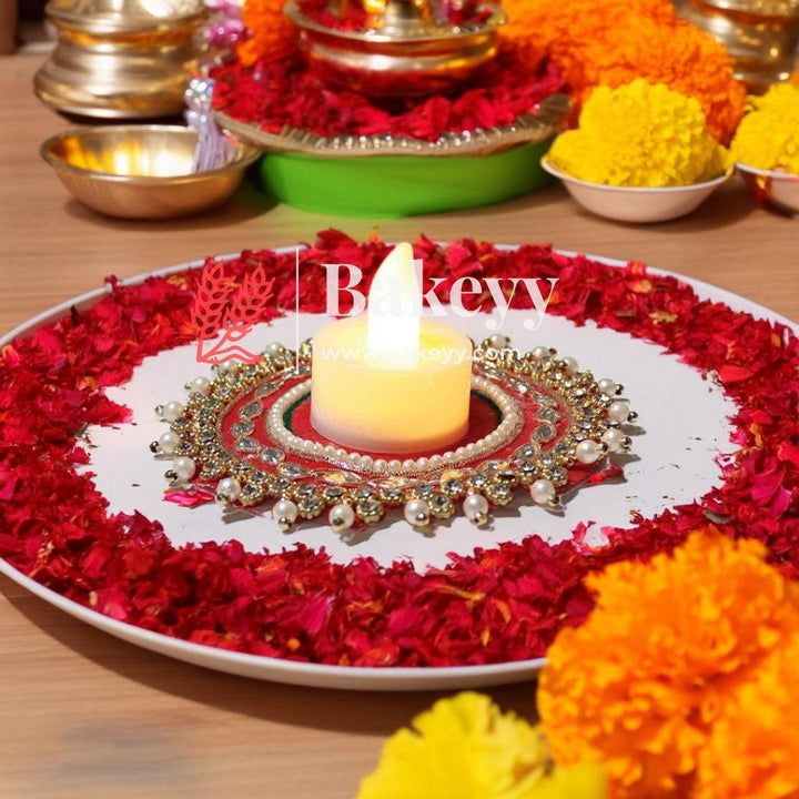 Rangoli Diya Mat |Red Color | (Pack Of 1 )| - Bakeyy.com - India - Rangoli Diya Mat |Red Color | (Pack Of 1 )| - Default Title