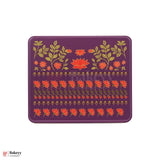 Premium Floral Printed Rectangle Tin Box | Purple With Floral Printed – 7x6x2 inch | Gift Box for Chocolates, Dry Fruits, Sweets| Pack Of 2