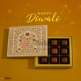 500 GM Sweet Box | 7.5x6x1.5 Inch | Elegant Floral Rectangle Gift Box with Golden Tray| Pink & Gold Accents 1 Piece