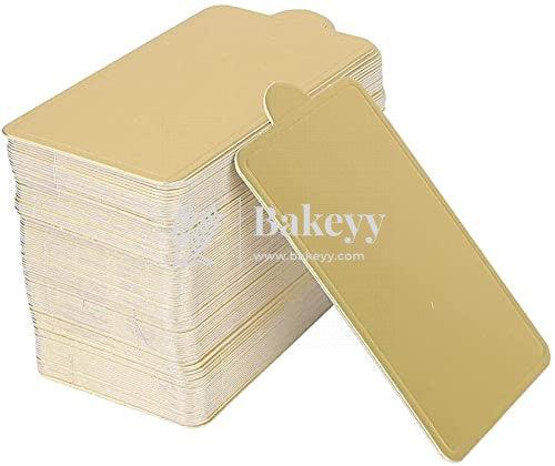 Rectangle Pastry Base Mousse Cake Boards Gold (24 pcs) - Bakeyy.com