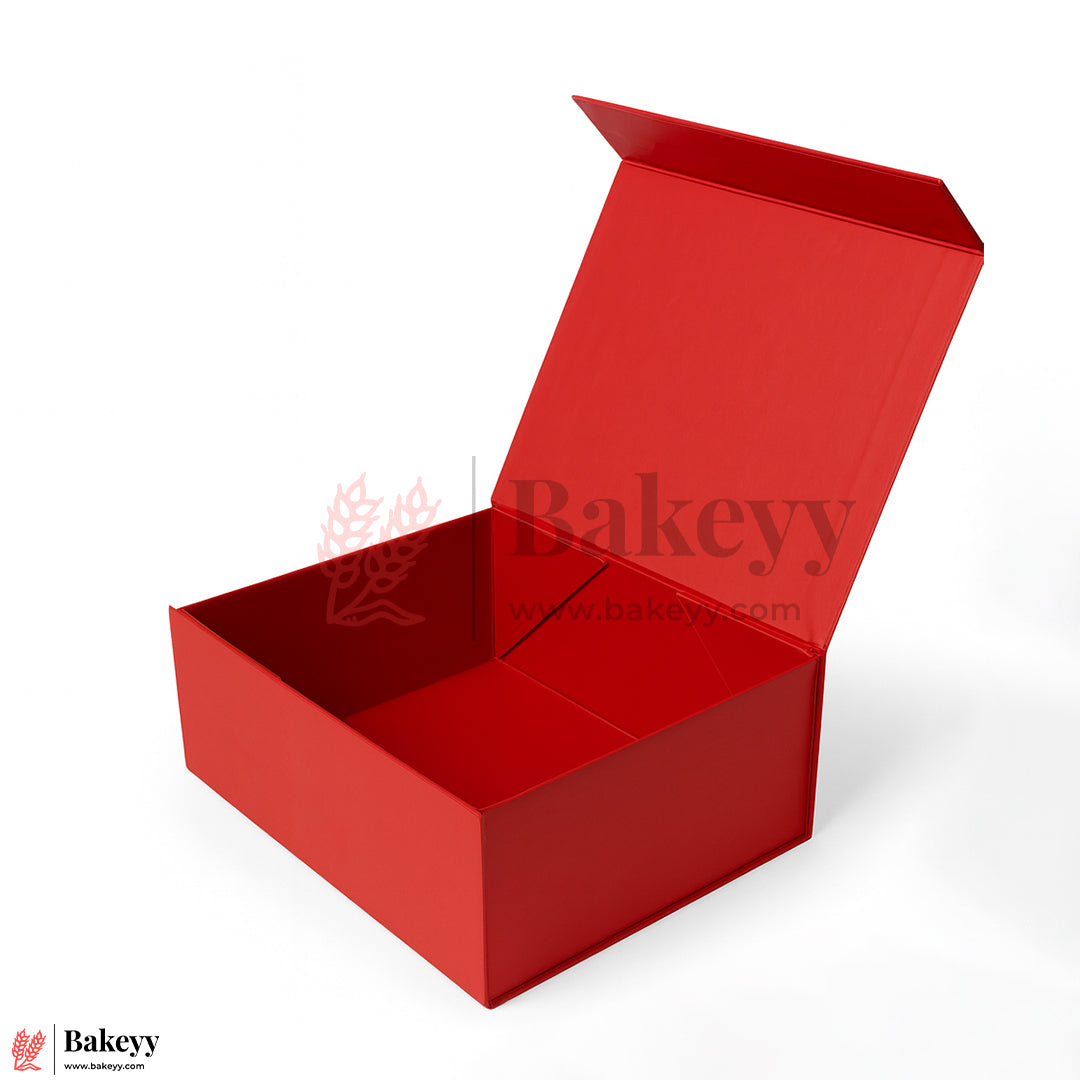 10x8x4 Inches | Medium Sized Premium Red Colour Collapsible Magnetic Lid Gift Box - Pack of 1