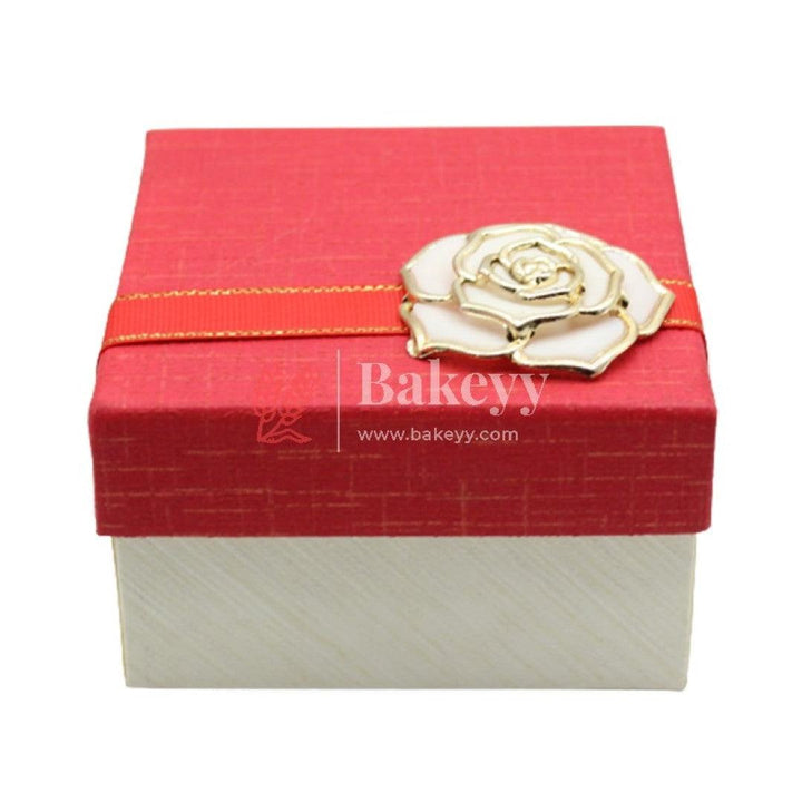 Red and white Hard Chocolate Box - Bakeyy.com